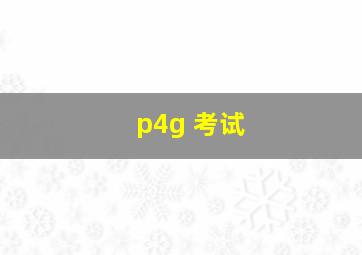 p4g 考试